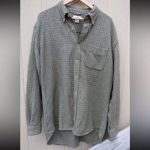 J. Crew Men's Black and White Houndstooth Shirt